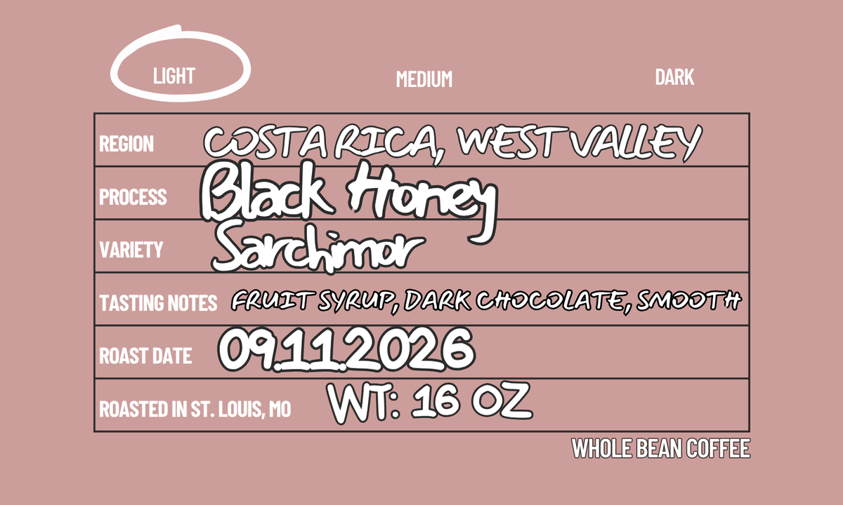 Costa Rica, West Valley (Black Honey) 16 oz