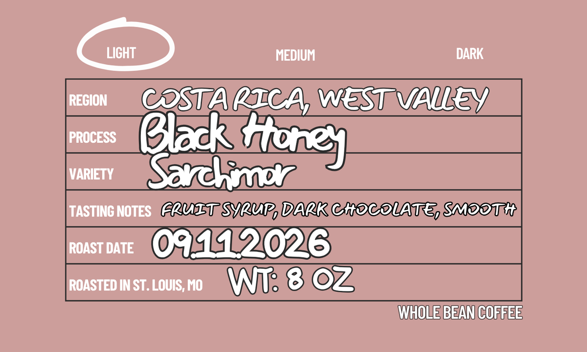 Costa Rica, West Valley (Black Honey process) 8 oz
