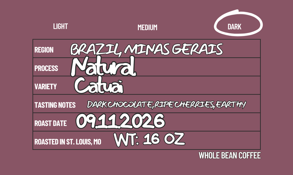 Brazil (Natural Process) Dark Roast 16 oz