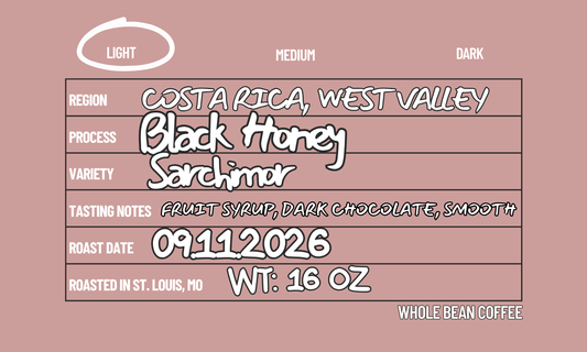 Costa Rica, West Valley (Black Honey) 16 oz